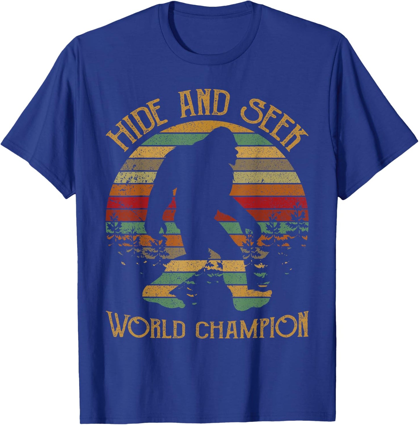 Retro Vintage Bigfoot Yeti Sasquatch Hide And Seek Shirt T-Shirt - T-Shirt | Royal