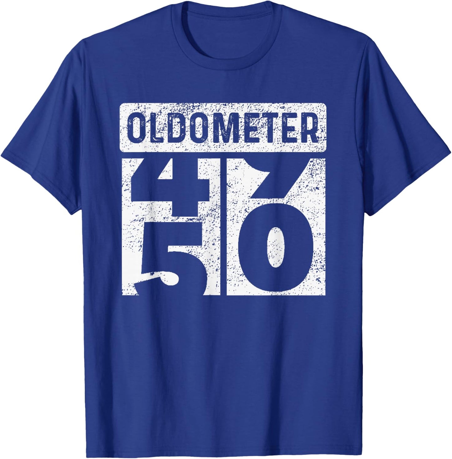 Oldometer Odometer Funny 50th Birthday Gift 50 yrs Old Joke T-Shirt - T-Shirt | Royal