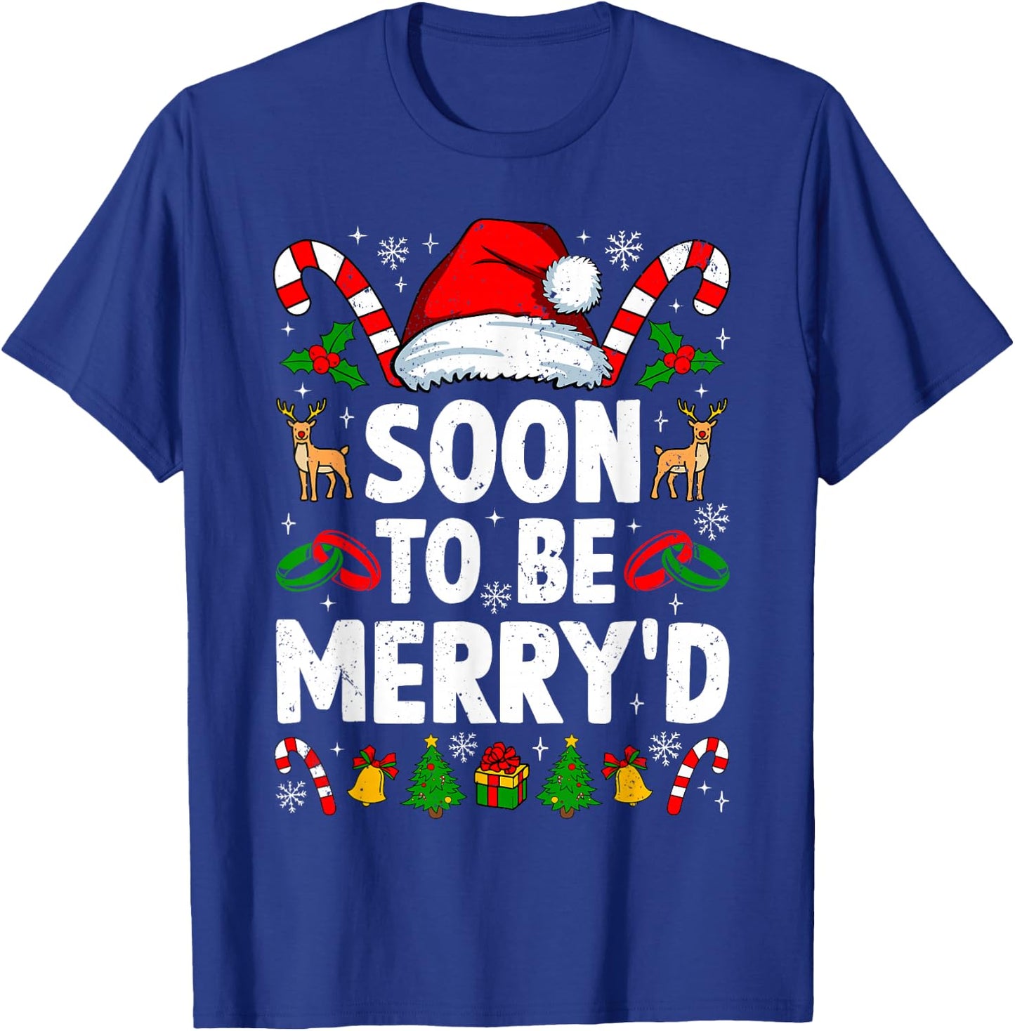 Soon to Be Merry'd Engaged Christmas Squad Couples Fiance T-Shirt - T-Shirt | Royal