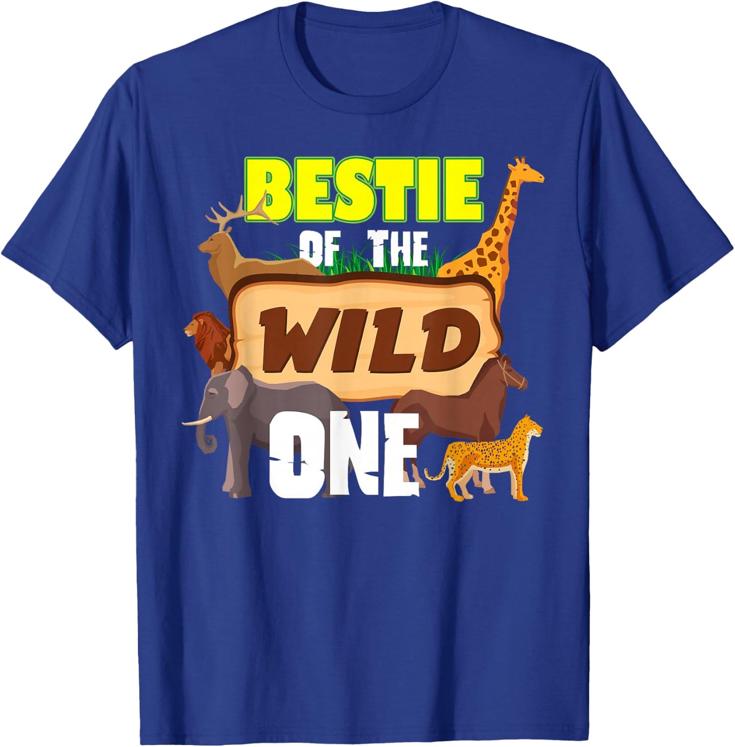 Bestie Of The Wild One Zoo Keeper Safari Animal Birthday T-Shirt - T-Shirt | Royal