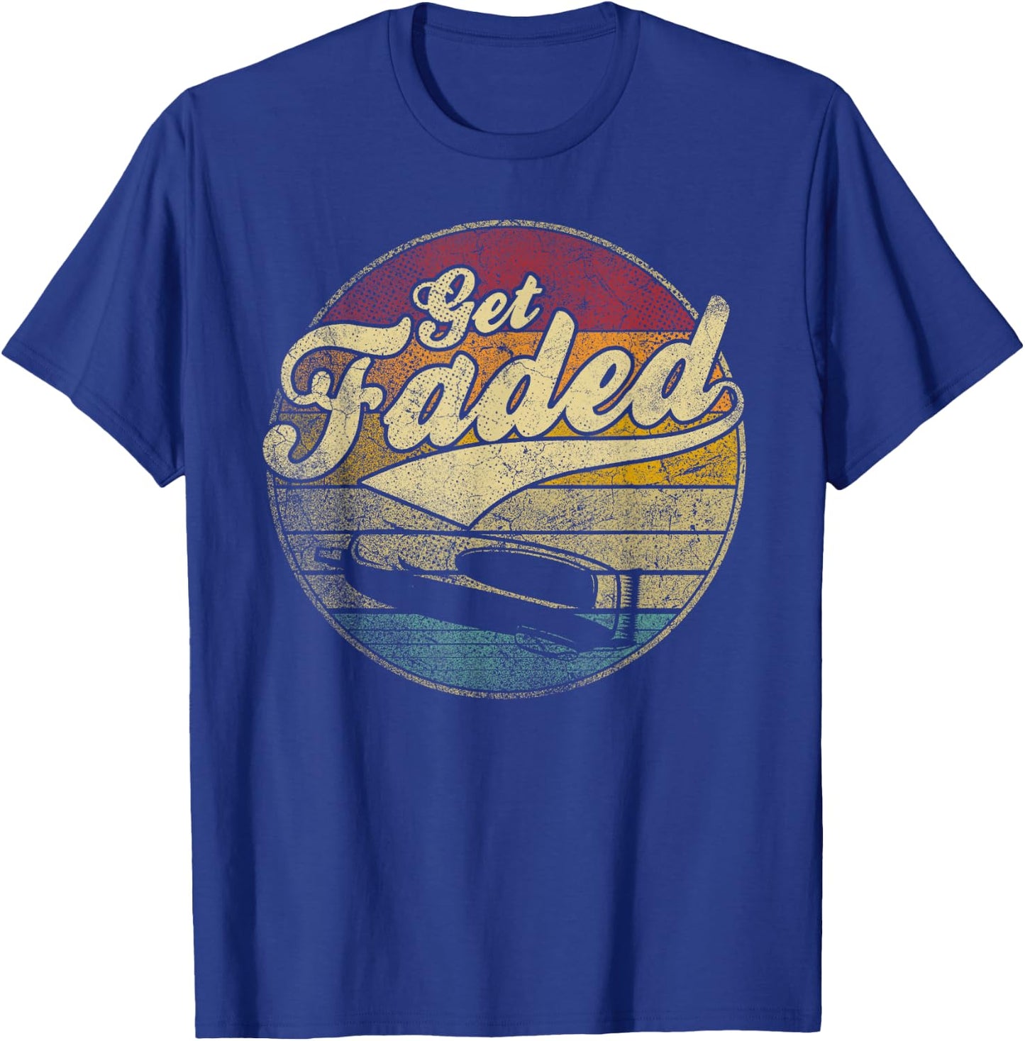Get Faded Funny Barber Hair Cut Hairdresser Vintage Retro T-Shirt - T-Shirt | Royal