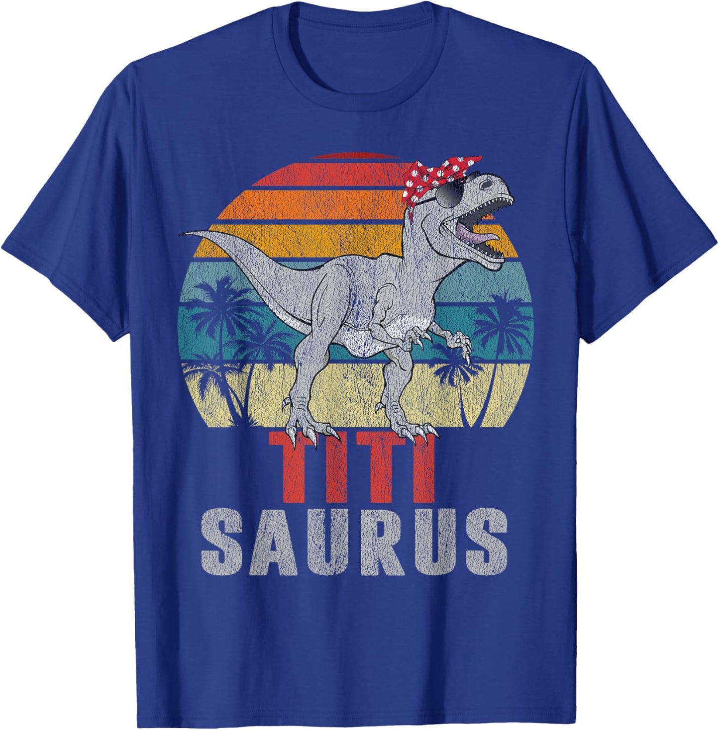 Titisaurus T Rex Dinosaur Titi Saurus Family Matching T-Shirt - T-Shirt | Royal