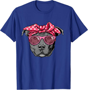 Funny PITTIE MOM Women Cool Pitbull Dog Retro T-Shirt - T-Shirt | Royal