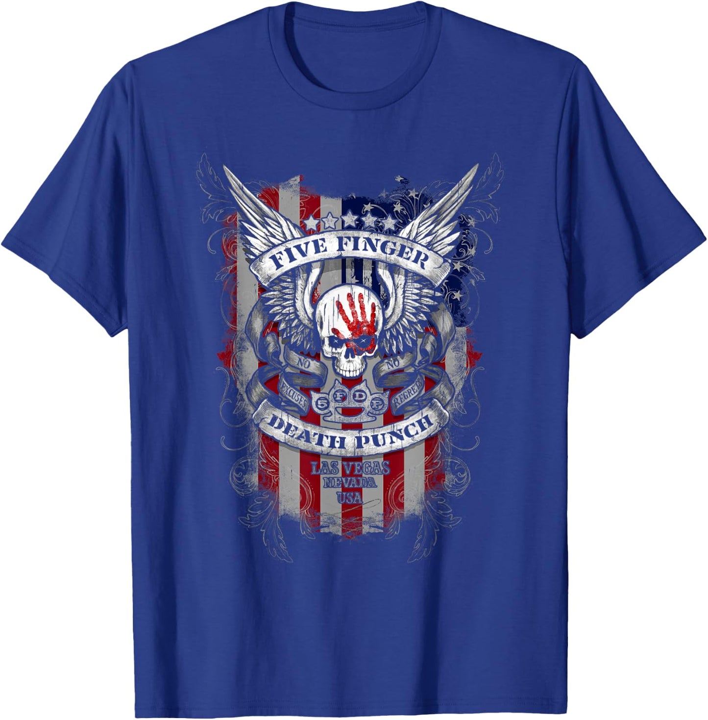 5FDP - No Regrets Stars & Stripes American Flag T-Shirt - T-Shirt | Royal