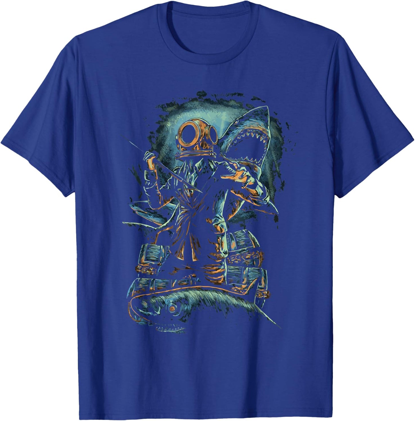 Deep Sea Commercial Diver Fishing, Scuba Diving, Boating T-Shirt - T-Shirt | Royal