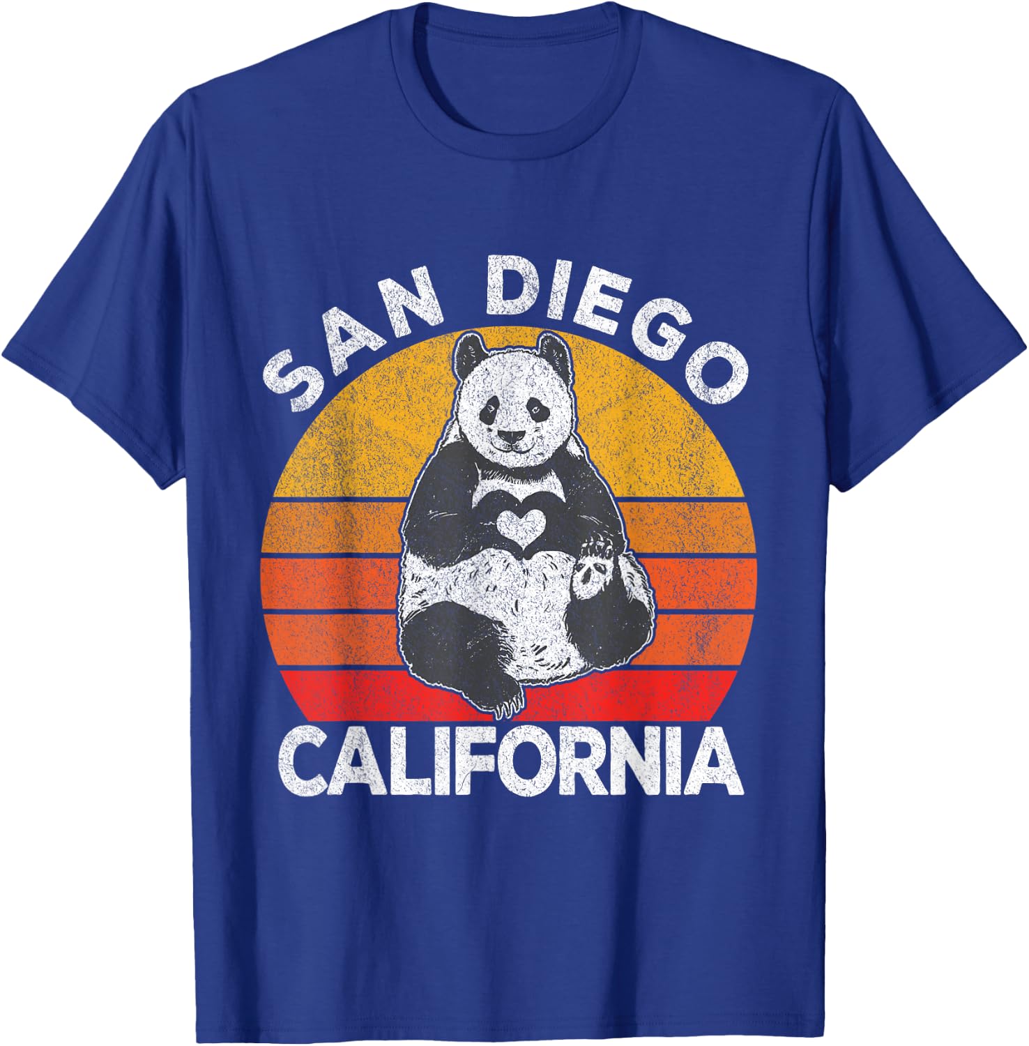 San Diego California Retro Panda Zoo Vintage T-Shirt - T-Shirt | Royal