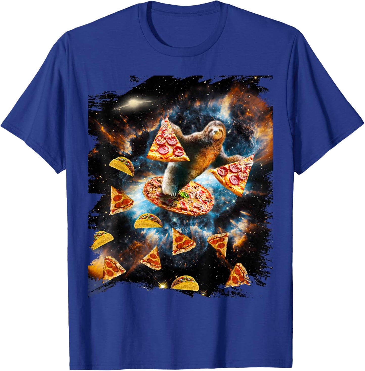 Galaxy Sloth Eating Pizza Taco In Space T-Shirt - T-Shirt | Royal