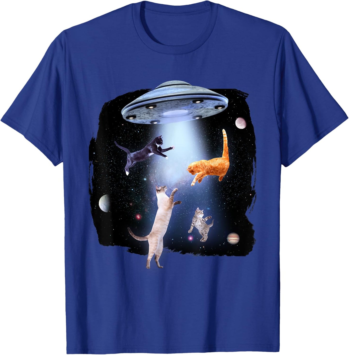 Funny Galaxy Cat Space Kitty Planets Galaxy T-Shirt - T-Shirt | Royal