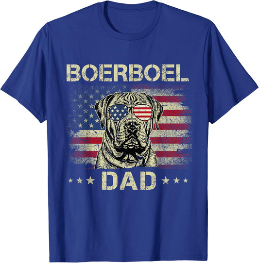 Boerboel Dad Dog Vintage American Flag 4th Of July Women Kids T-Shirt - T-Shirt | Royal