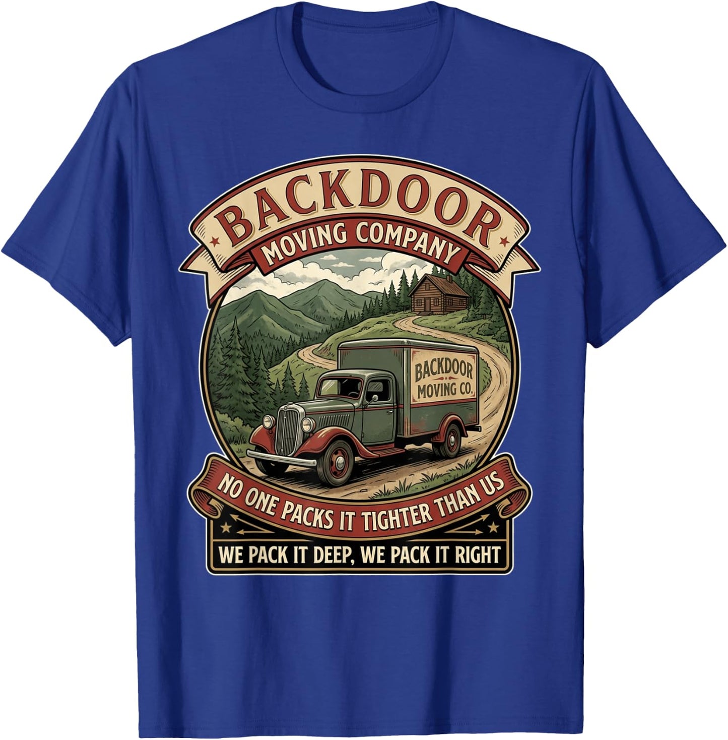 Funny Vintage Moving Company Inappropriate Adult Humor Gag T-Shirt - T-Shirt | Royal