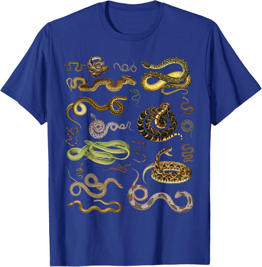 Types Of Snakes Herpetologist Educational Kids Boys Girls T-Shirt - T-Shirt | Royal
