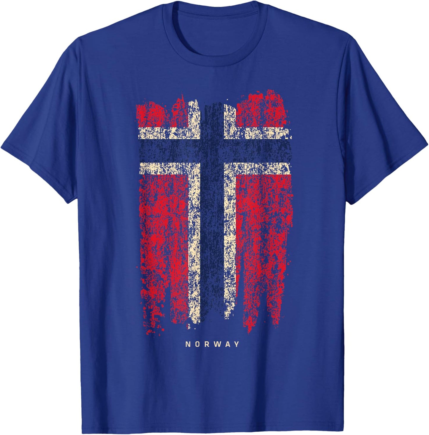 Vintage Norway Flag Retro Norwegian T-Shirt - T-Shirt | Royal