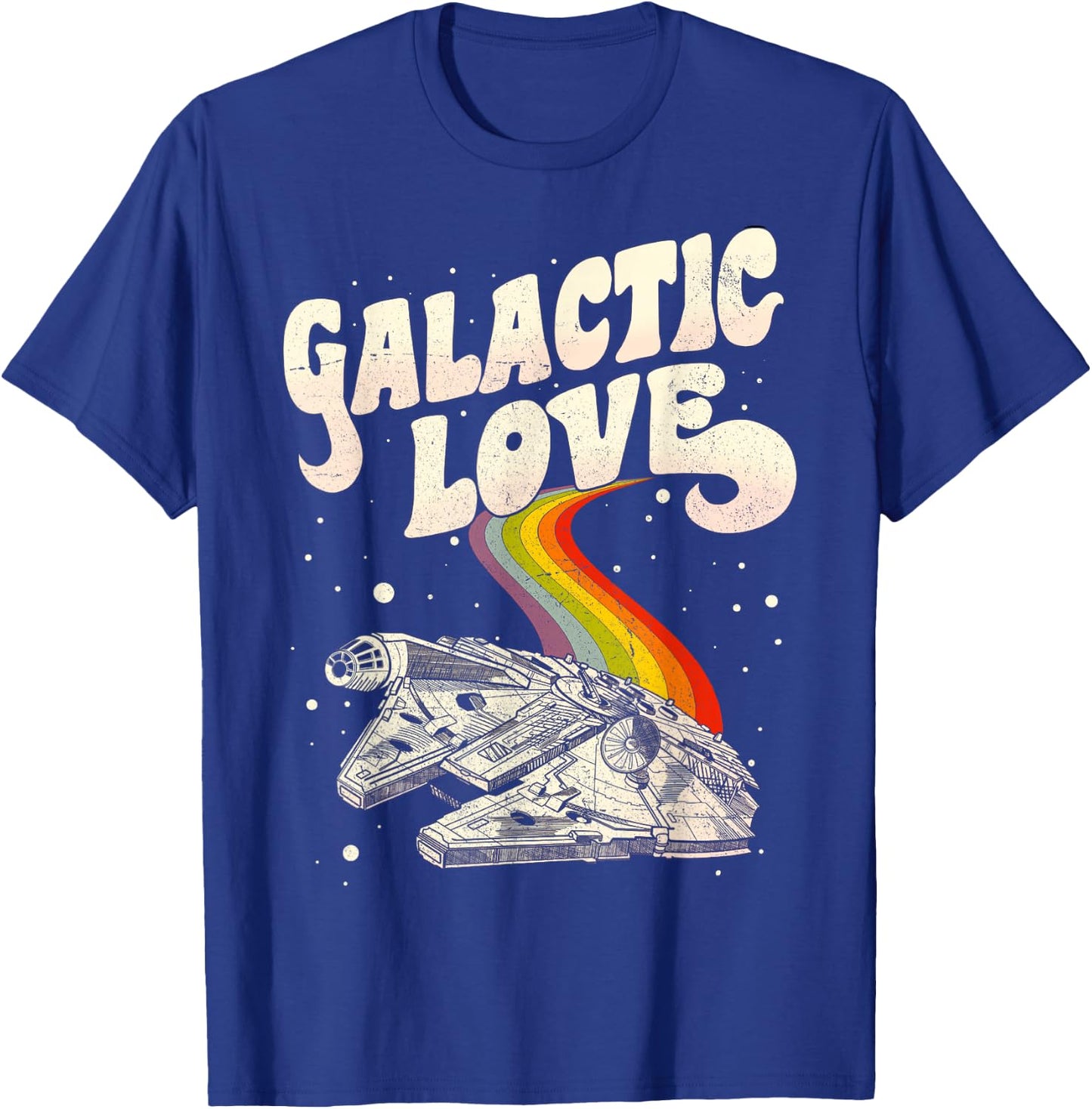 Star Wars Rainbow Millennium Falcon Galactic Love T-Shirt - T-Shirt | Royal