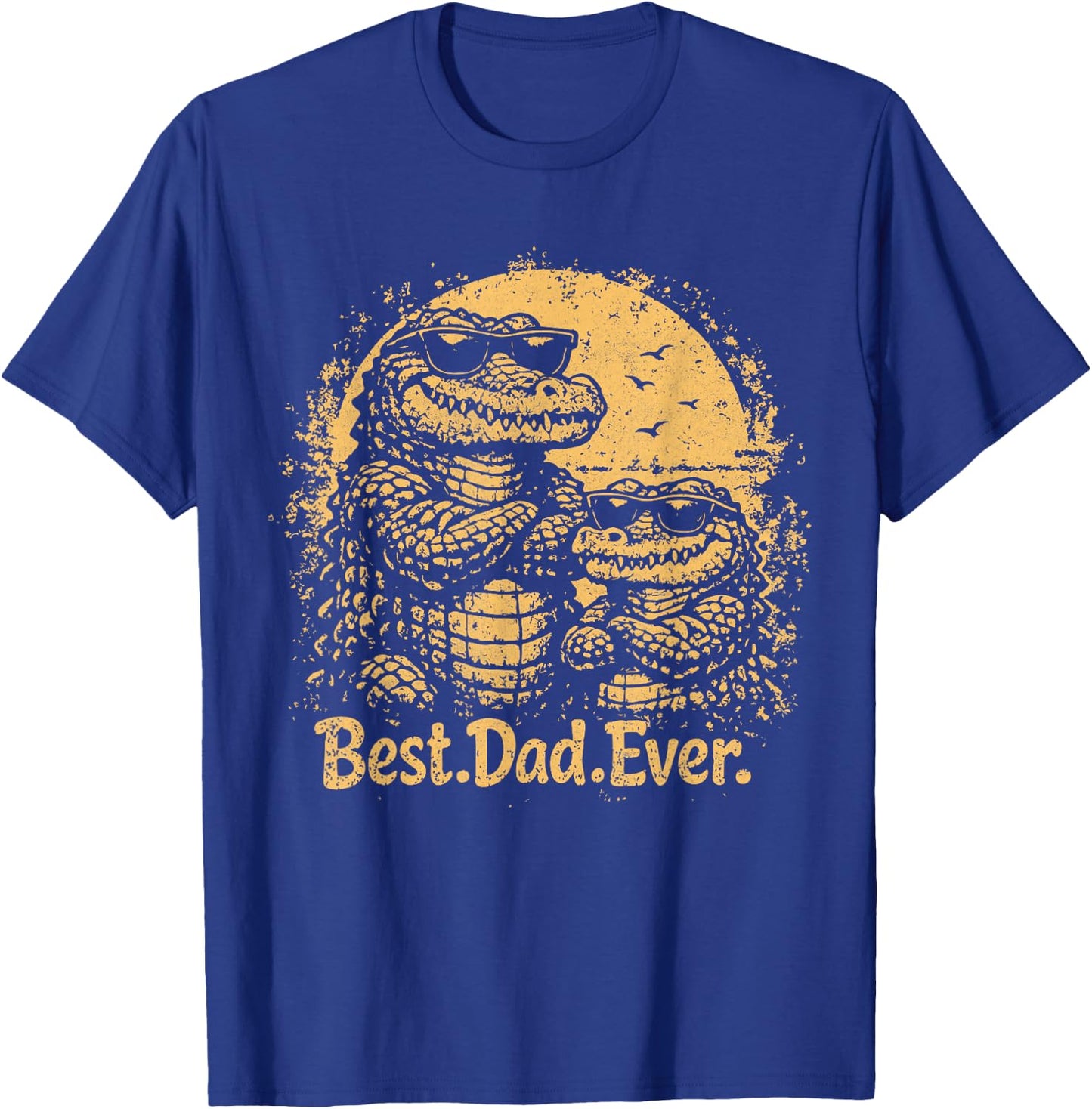 Best Dad Ever Retro Fathers Day Alligator Monsters T-Shirt - T-Shirt | Royal