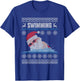 Swimming Santa Claus Swimming Pool Ugly Christmas Swimmer T-Shirt - T-Shirt | Royal