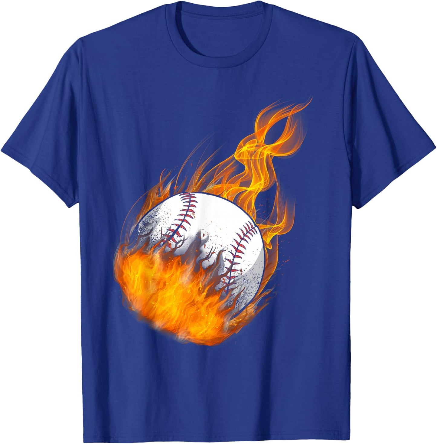 Baseball Fan Fire Vintage T-Shirt - T-Shirt | Royal
