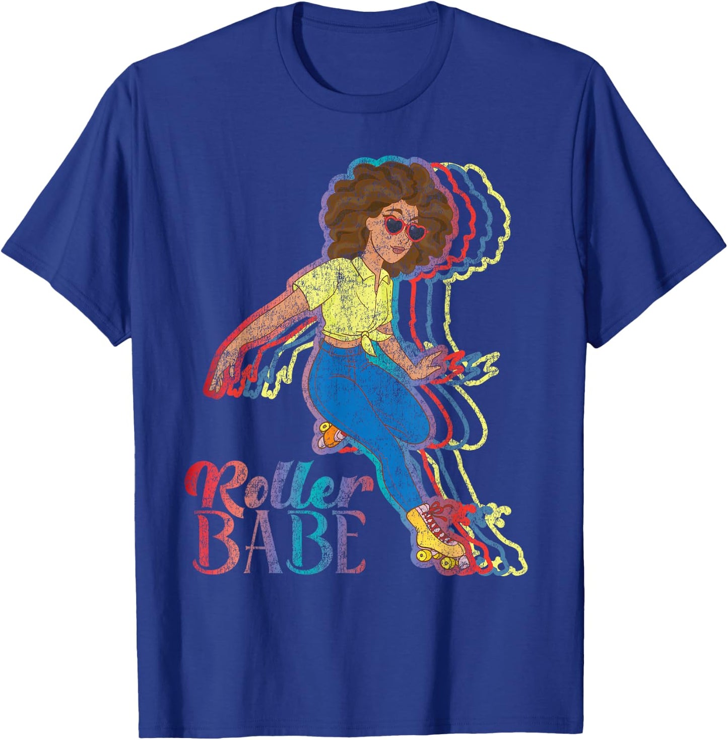 Cool Roller Skating Skate Girl 1970S Retro T-Shirt - T-Shirt | Royal