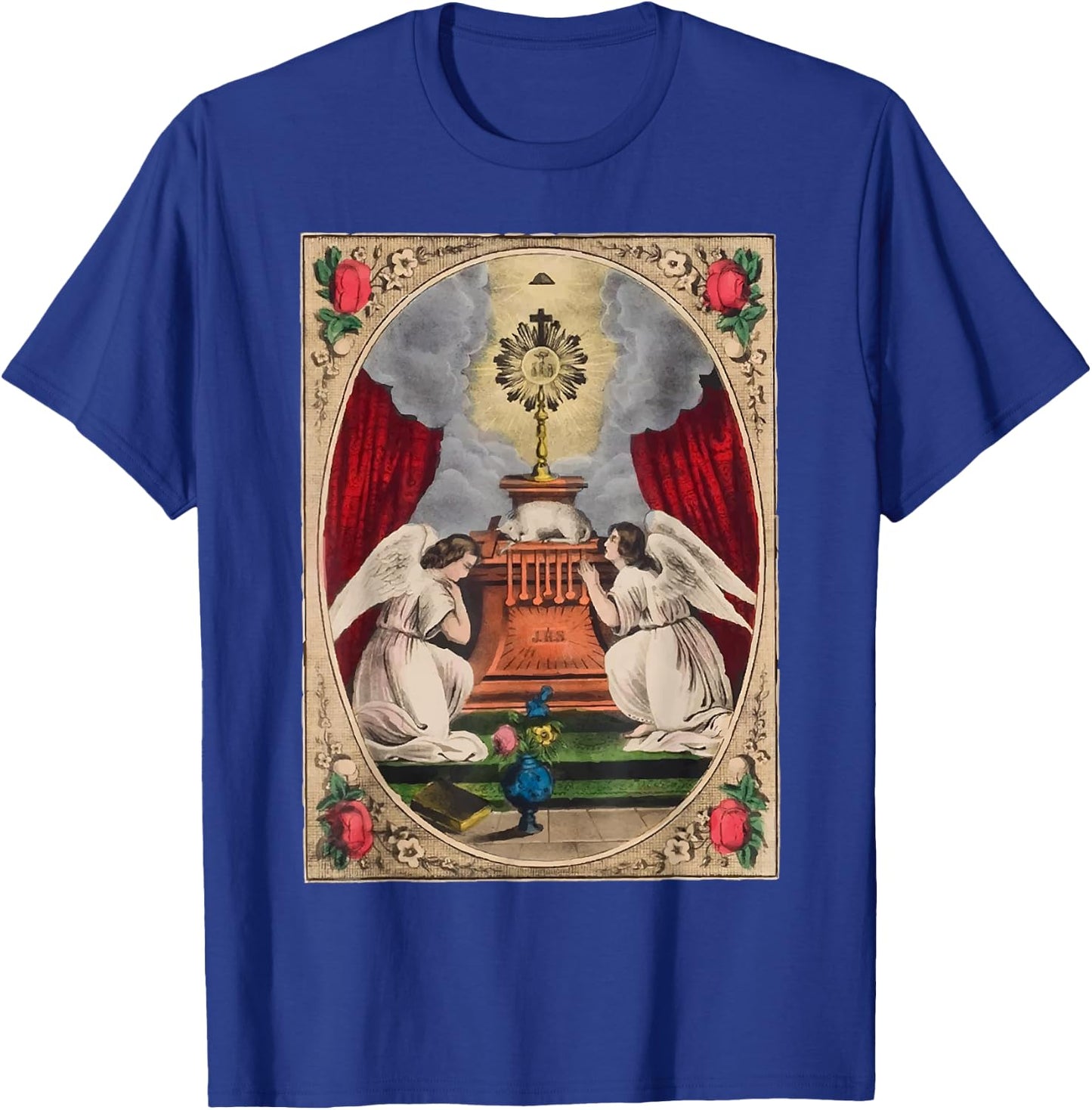 Holy Sacrament Eucharistic Adoration Catholic Altar Lamb T-Shirt - T-Shirt | Royal