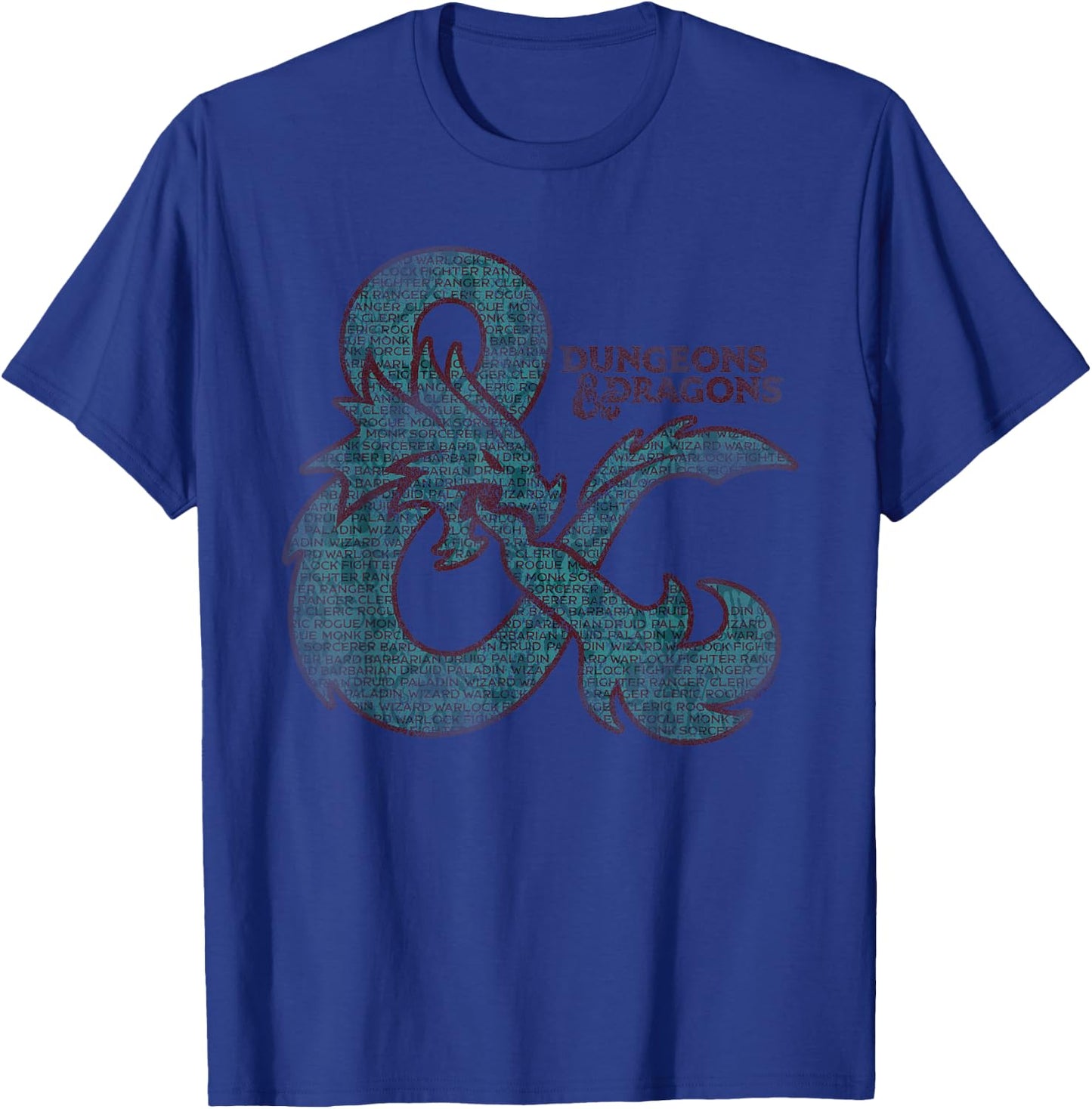 Dungeons & Dragons Classes in an Ampersand Logo T-Shirt - T-Shirt | Royal