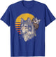 Forest Predator Ornithologist Gift Retro Wolf Owl T-Shirt - T-Shirt | Royal