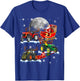 Santa Claus Riding Tractor Sleigh Christmas Tractor Driver T-Shirt - T-Shirt | Royal