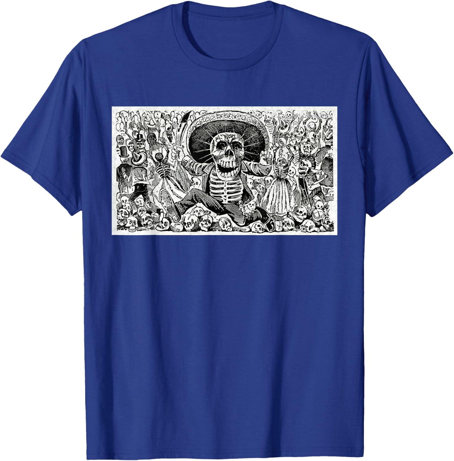Calaveras Oaxaquena Mexican Jose Guadalupe Posada Mexico T-Shirt - T-Shirt | Royal