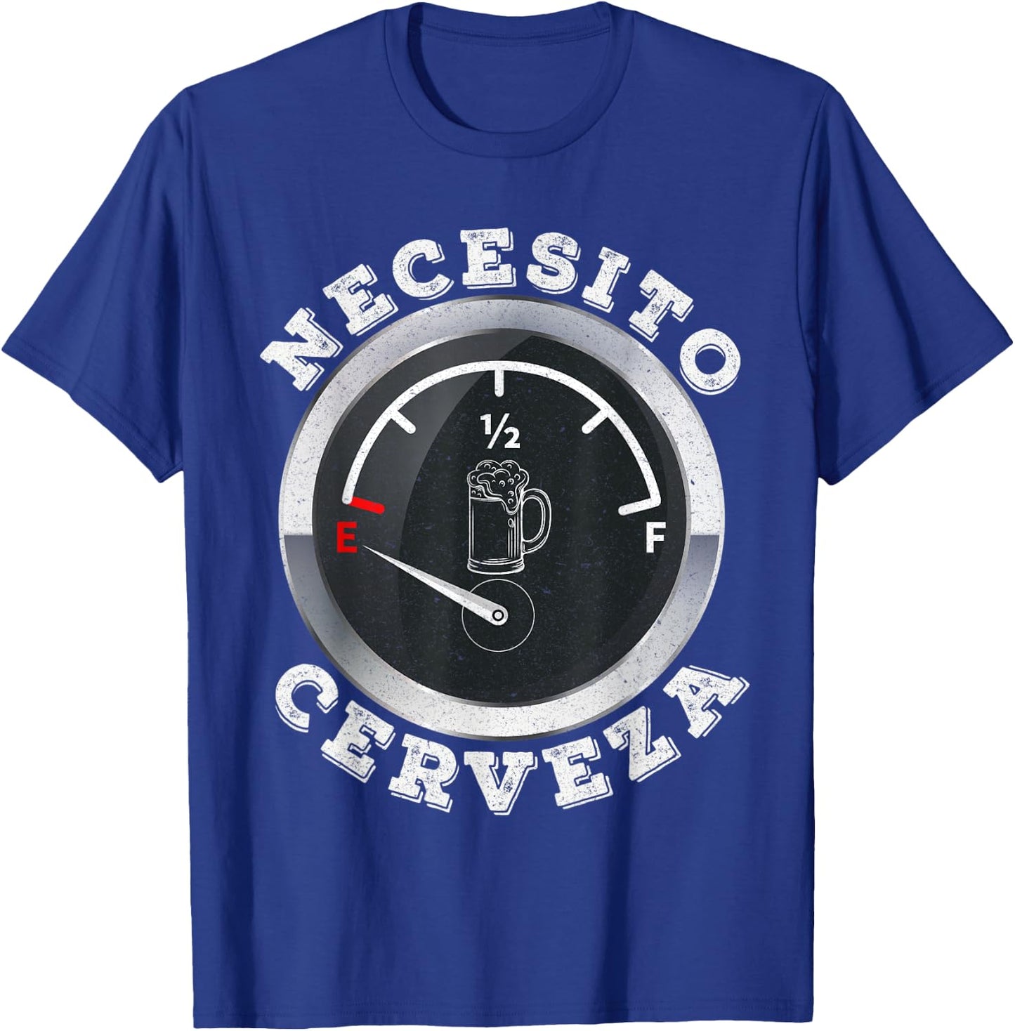Mexican Beer Lover Gift - Necesito Cerveza Fuel Odometer T-Shirt - T-Shirt | Royal