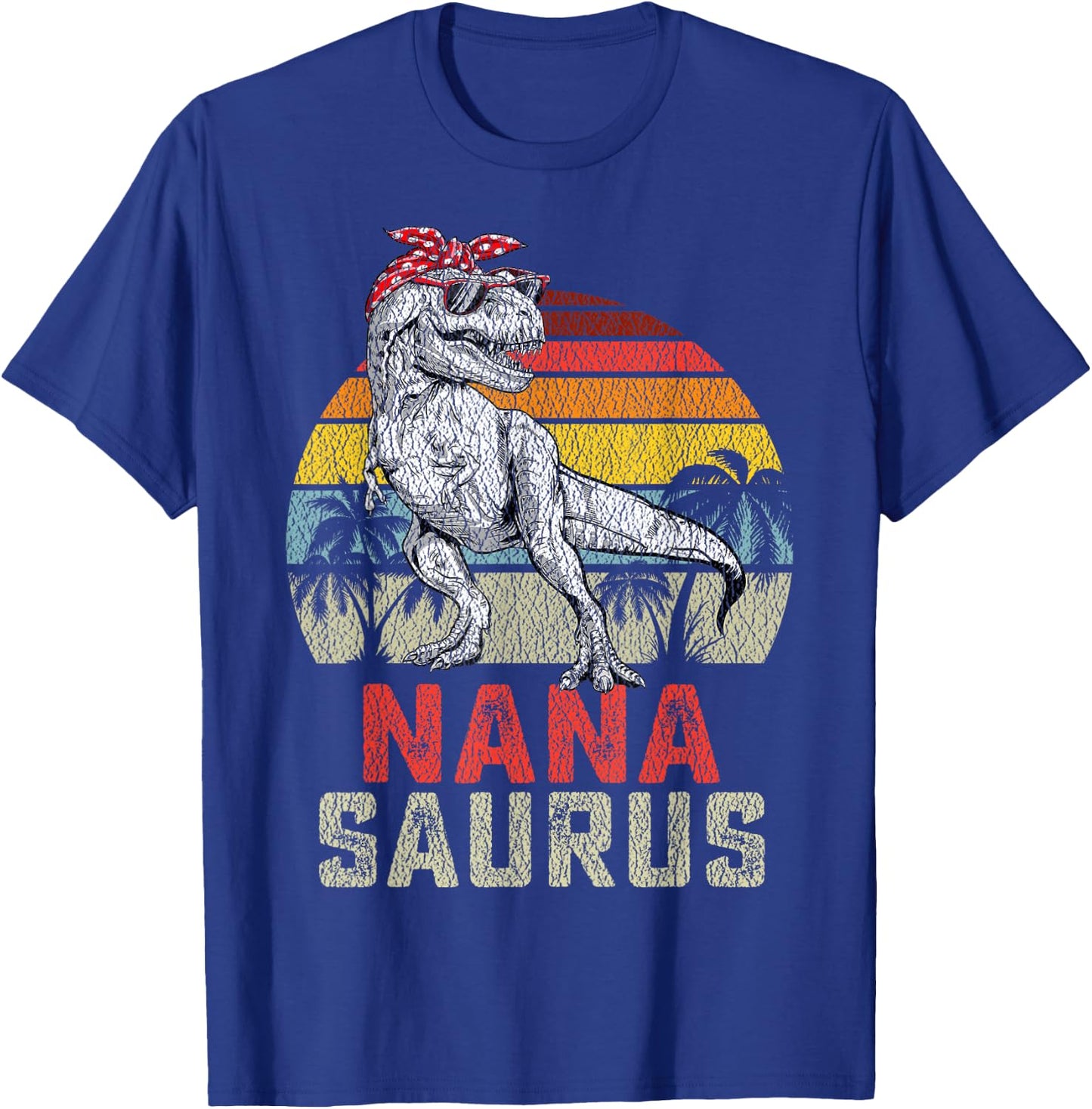 Nanasaurus T Rex Dinosaur Nana Saurus Family Matching T-Shirt - T-Shirt | Royal