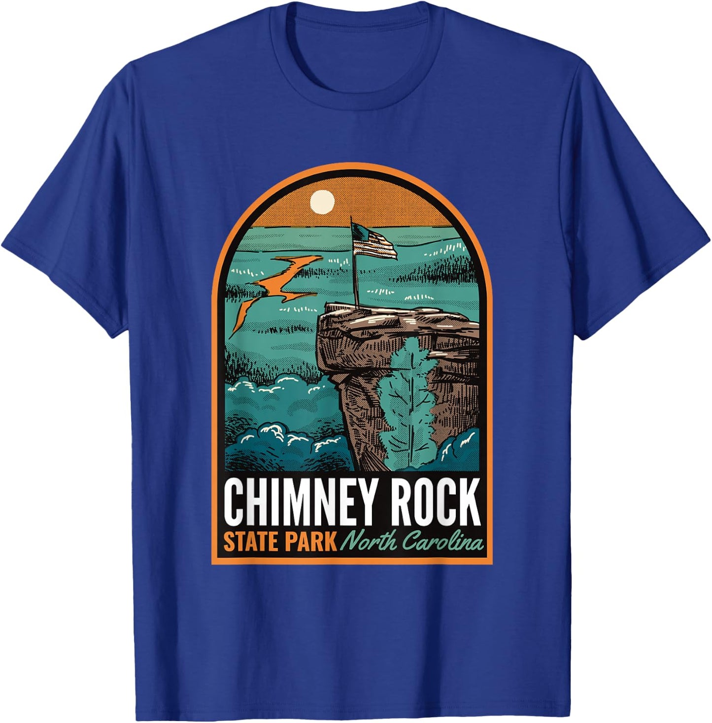 Chimney Rock State Park NC Vintage T-Shirt - T-Shirt | Royal