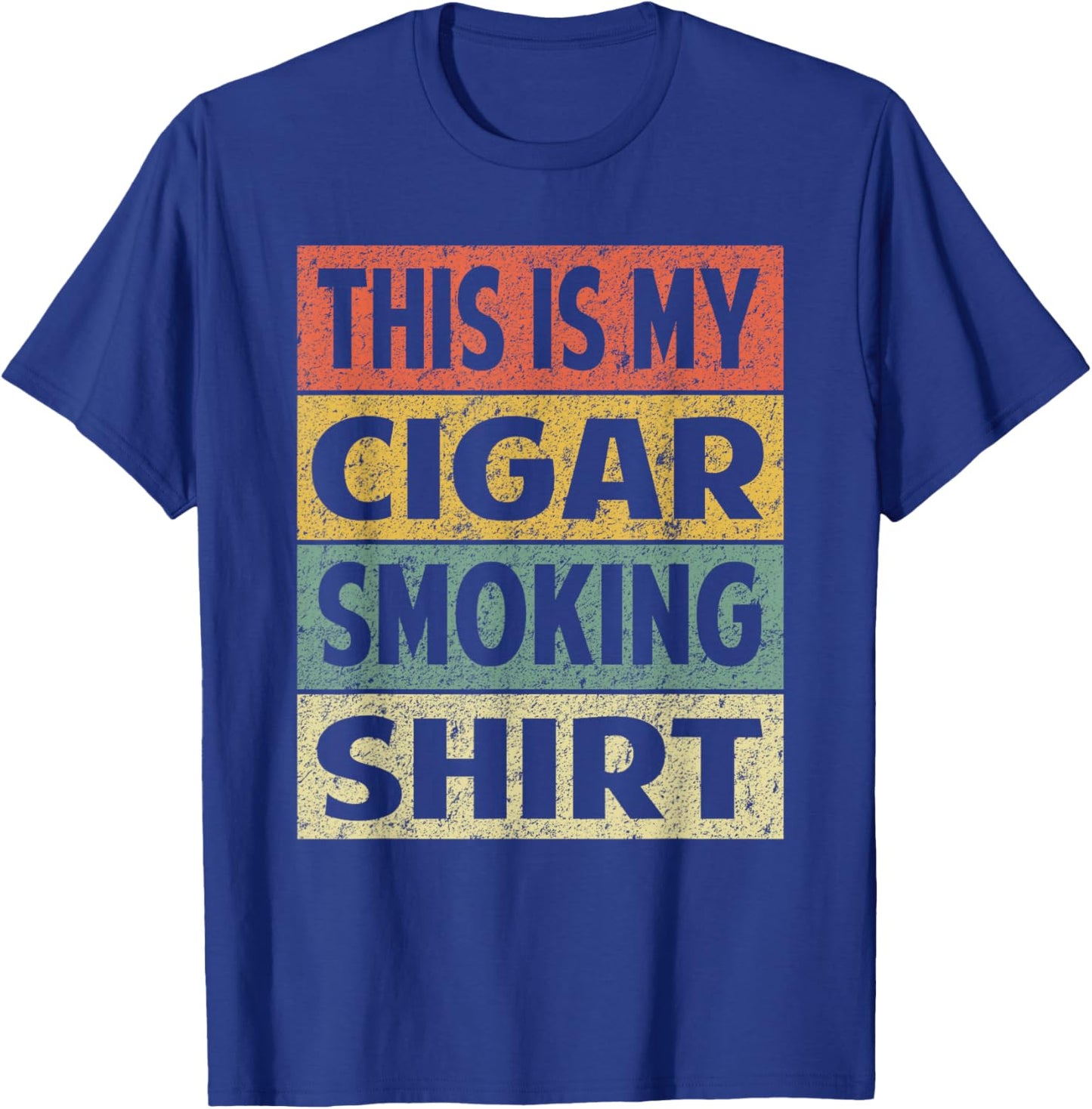Cigar Smoking Shirt Funny Retro Vintage Cigar Smoker T-Shirt - T-Shirt | Royal