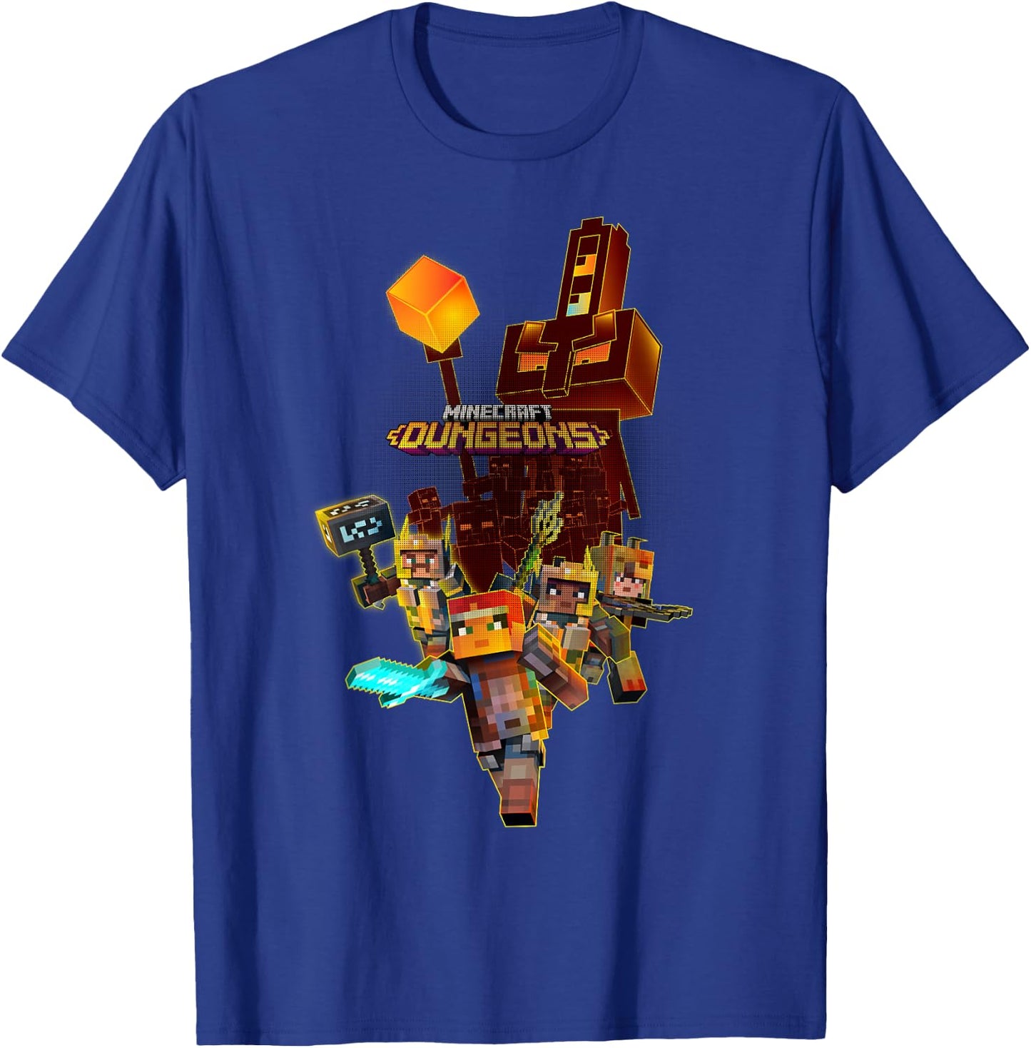 Minecraft Dungeons Group Fighters Poster T-Shirt - T-Shirt | Royal