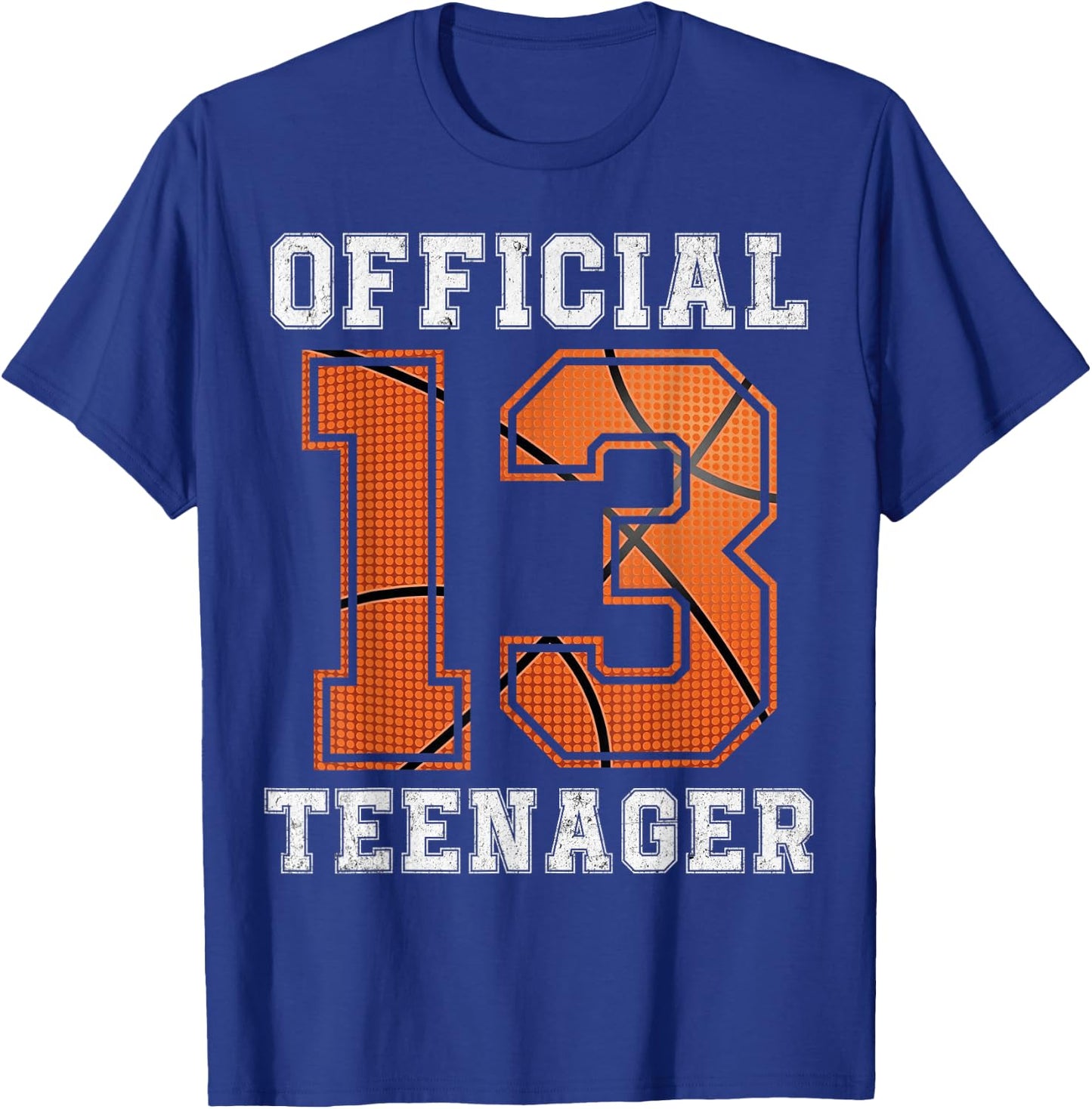 Official Teenager 13th Birthday Boy Party Basketball Teenage T-Shirt - T-Shirt | Royal