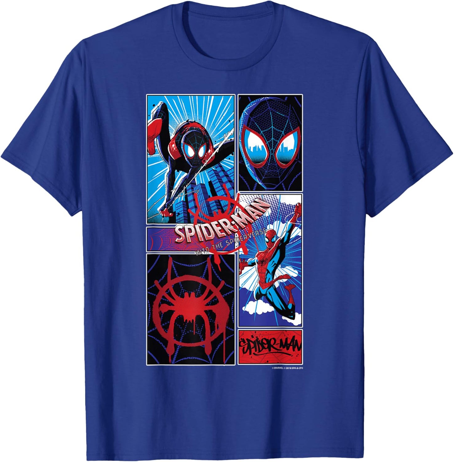 Marvel Spider-Man Spiderverse Miles & Peter Graphic Small T-Shirt - T-Shirt | Royal