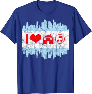 Chicago House Music DJ Flag T-Shirt - T-Shirt | Royal