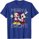 Disney - Minnie and Mickey Merry N Bright Foil T-Shirt - T-Shirt | Royal