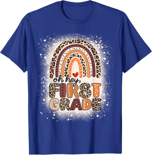Oh Hey First Grade Rainbow Bleached 1st Day Of School Girls T-Shirt - T-Shirt | Royal