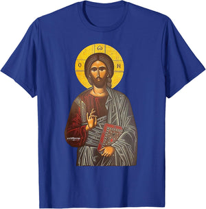 Jesus Christ Icon Greek T-Shirt - T-Shirt | Royal