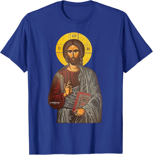 Jesus Christ Icon Greek T-Shirt - T-Shirt | Royal