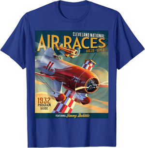 National Air Races Retro Cleveland Air Show Airplane T-Shirt - T-Shirt | Royal