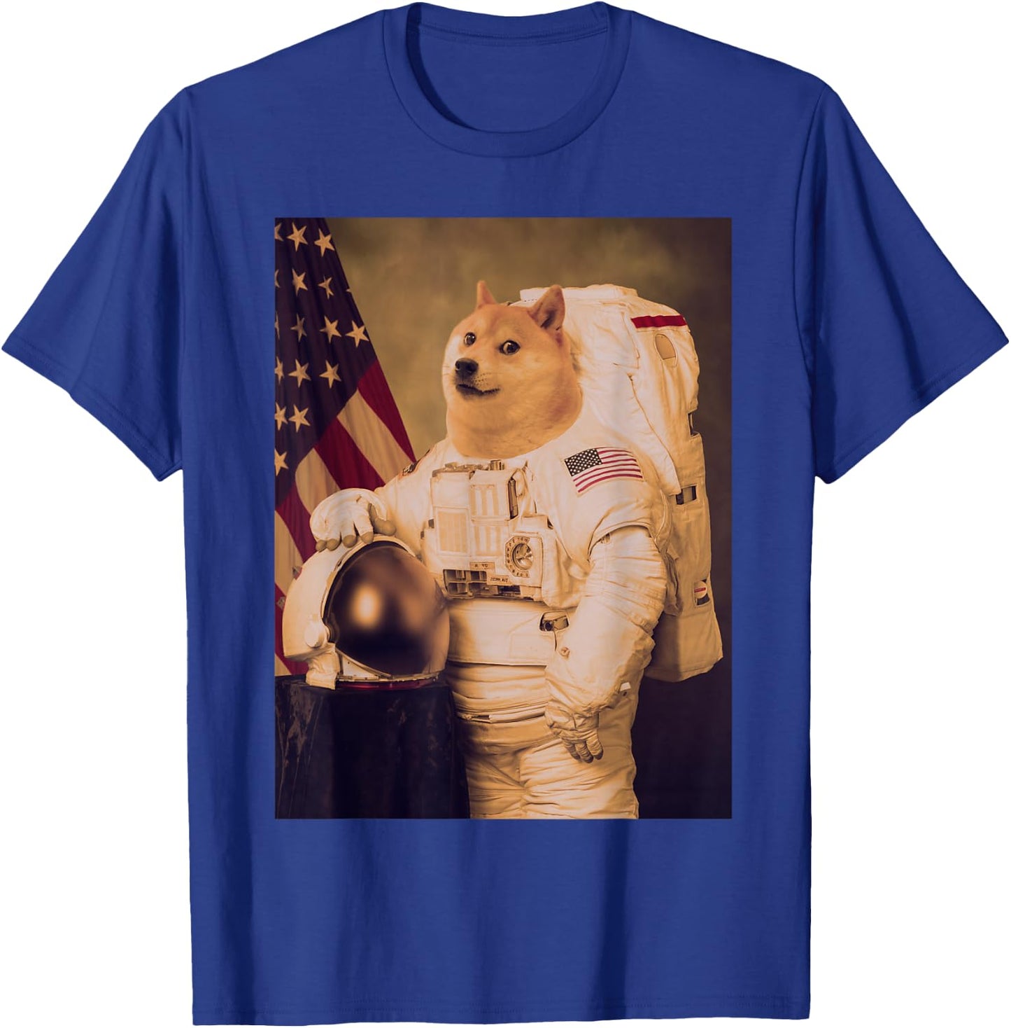Space Doge Astronaut Dogecoin Coin Crypto Cryptocurrency T-Shirt - T-Shirt | Royal
