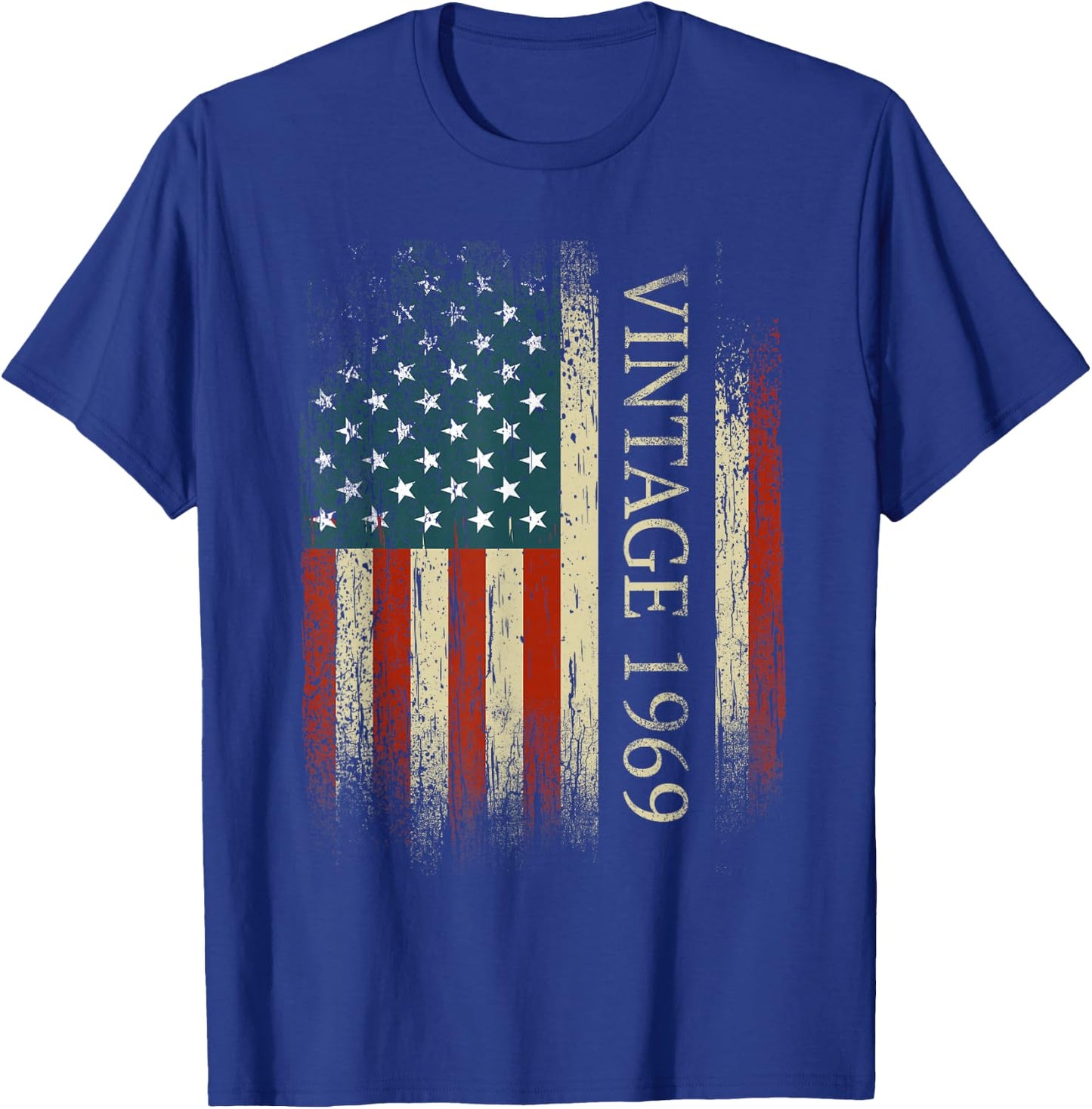 56th Birthday Vintage 1969 Usa Flag 56 Year Old Gifts Bday T-Shirt - T-Shirt | Royal