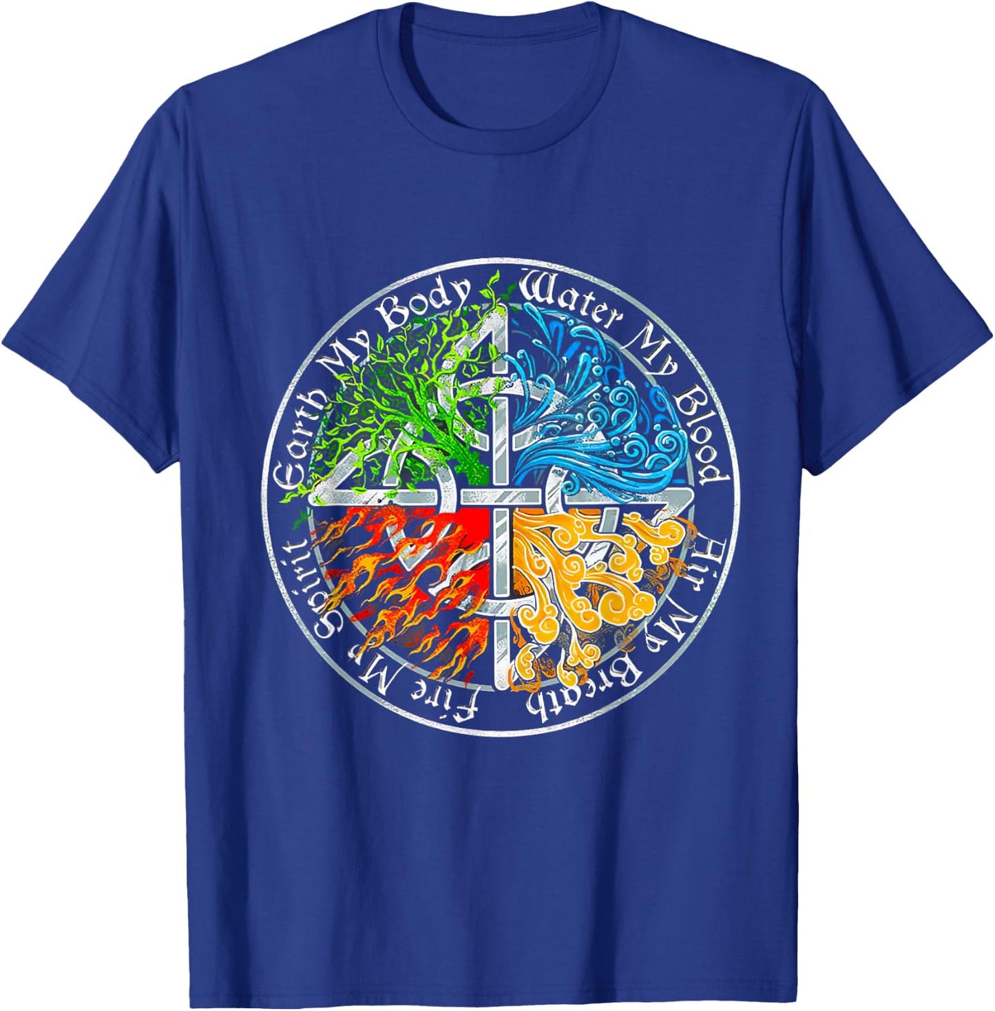 Viking Tree, Earth My Body Water My Blood, Air My Breath T-Shirt - T-Shirt | Royal