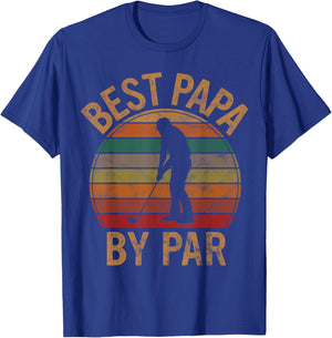 Best Papa by Par Golf Lover Gift Father's Day Dad Golfer T-Shirt - T-Shirt | Royal
