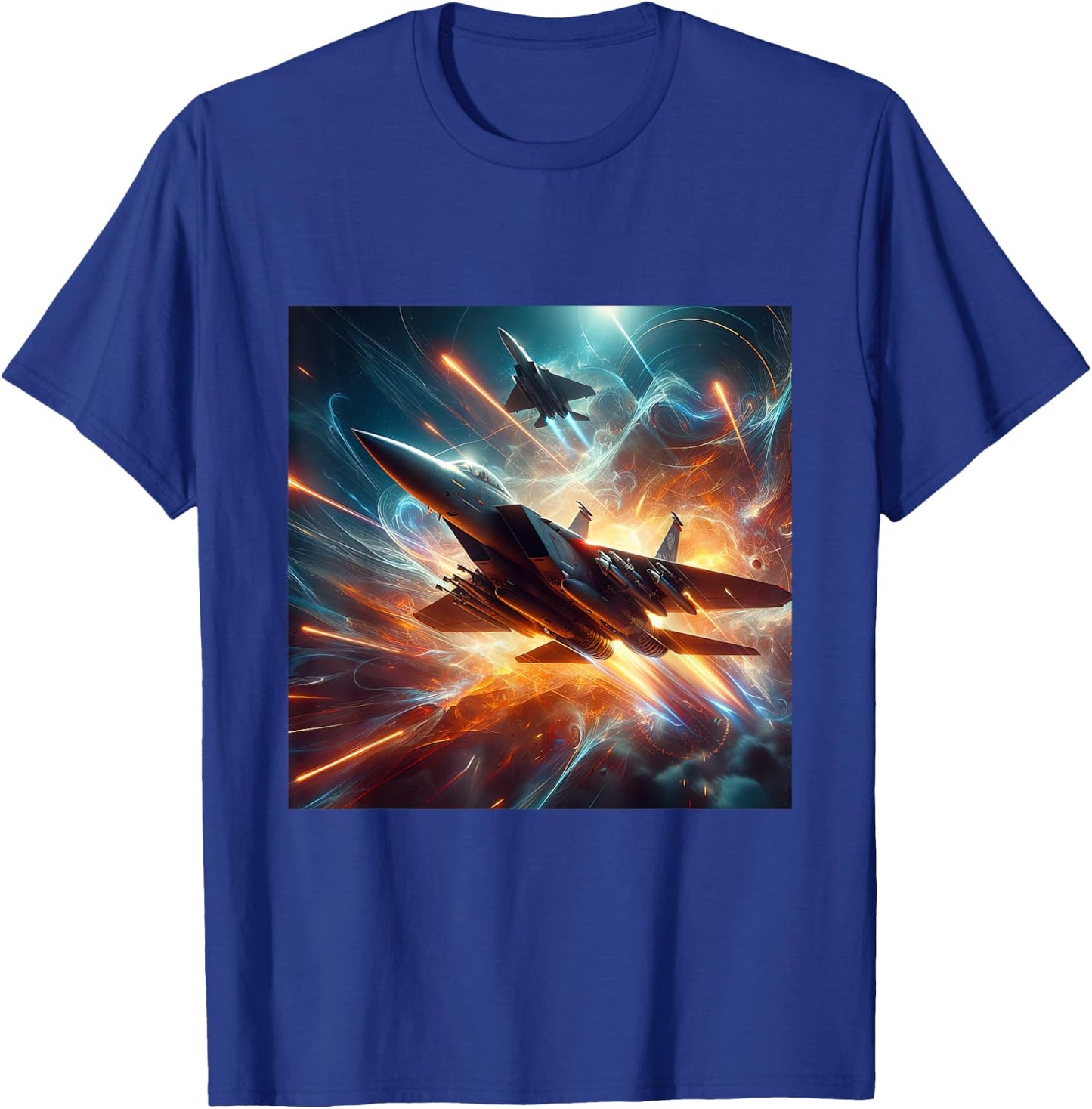 F15 Eagle Fighter Jet Military Aircraft T-Shirt - T-Shirt | Royal