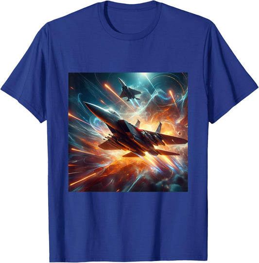 F15 Eagle Fighter Jet Military Aircraft T-Shirt - T-Shirt | Royal
