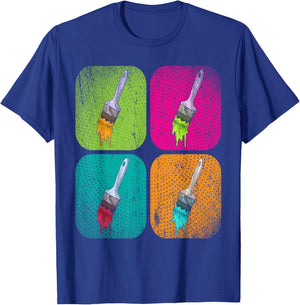 Colorful Paints Art Painting Brush Drawing Pop Art Artist T-Shirt - T-Shirt | Royal
