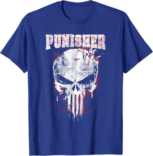 Marvel The Punisher Skull and Logo T-Shirt - T-Shirt | Royal
