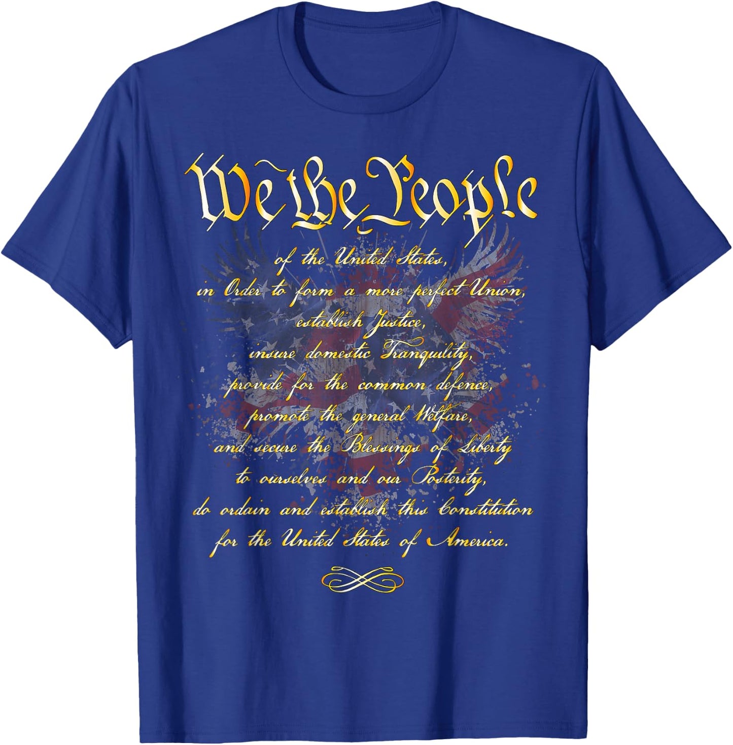 We The People Golden Preamble Constitution Red White Blue Men T-Shirt - T-Shirt | Royal