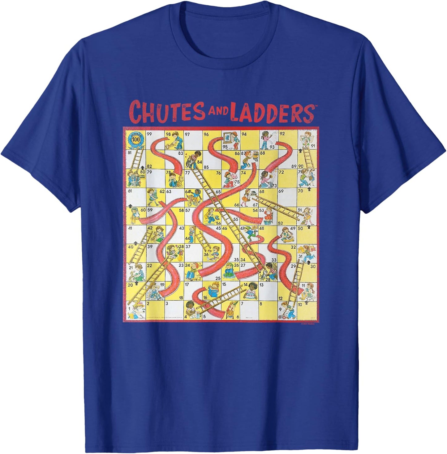 Chutes and Ladders Game Board Art from 1979 T-Shirt - T-Shirt | Royal