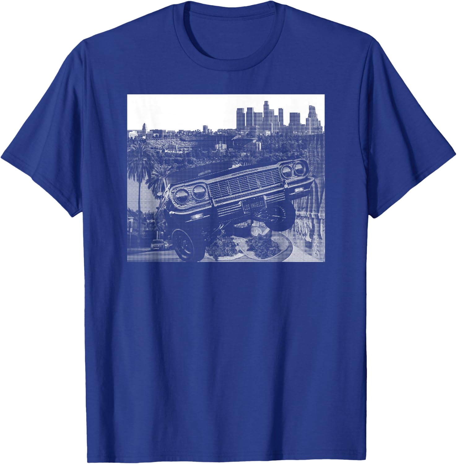 Los Angeles Skyline California Latino Elysian Mexican Cholo T-Shirt - T-Shirt | Royal